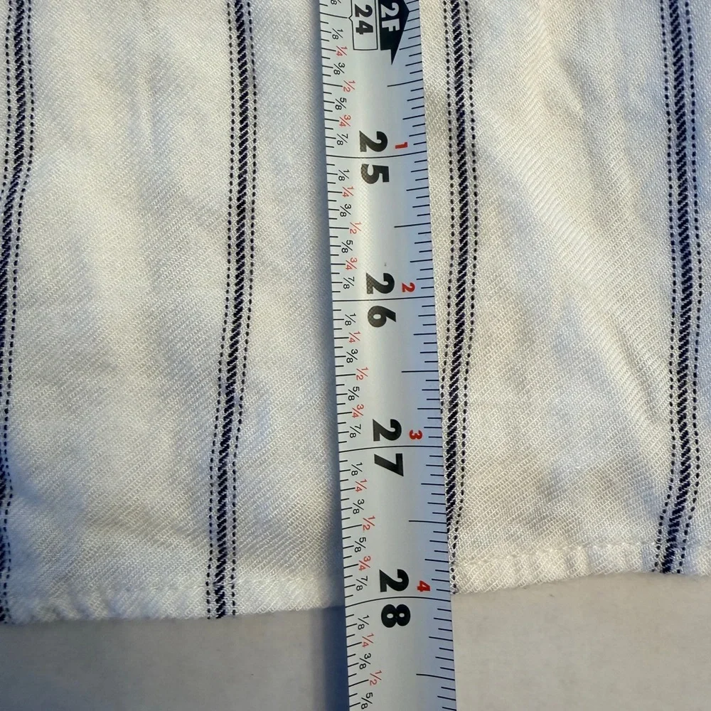 Show Me Your Mumu Women’s Size Large Ivory Blue‎ Striped Shoulder Tie Sundress